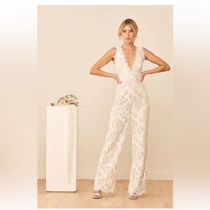 Lulu’s Lace Jumpsuit in Cream
